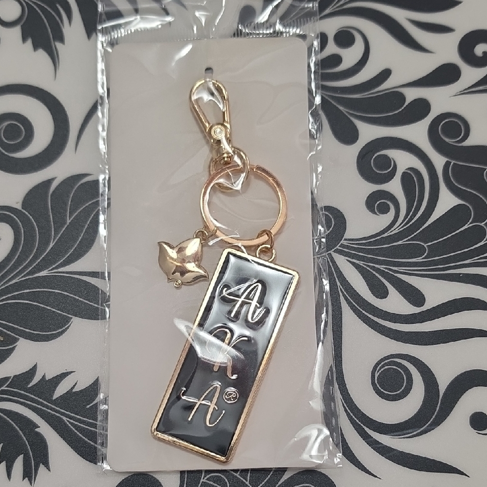Alpha Kappa Alpha Gold & Black Keychain Charm